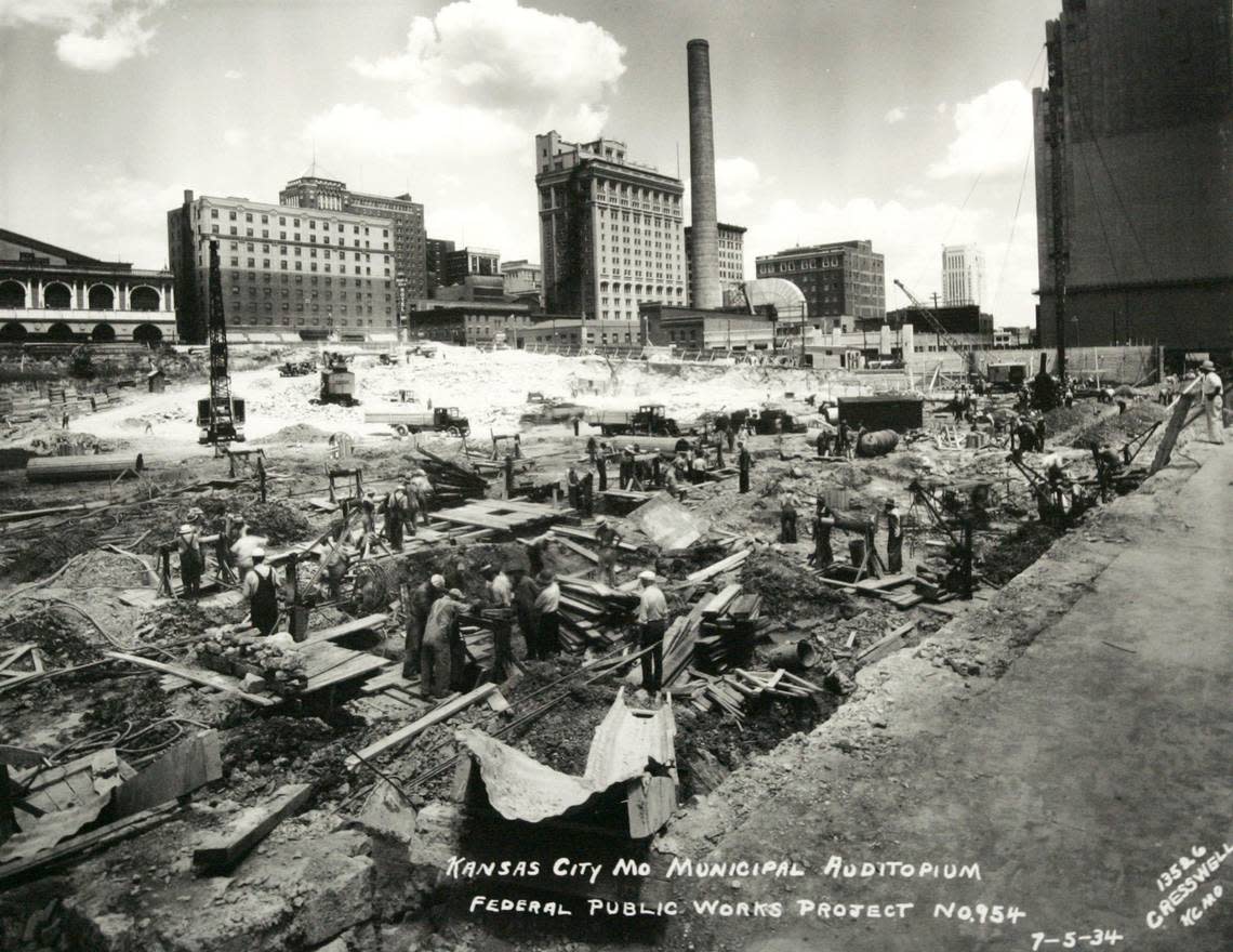 Construction of Kansas City’s Municipal Auditorium was well underway in 1934.