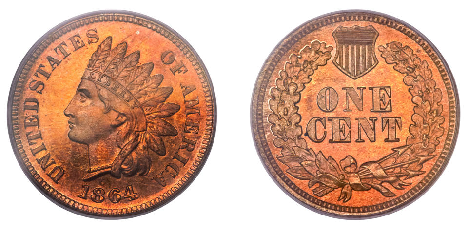1864 Indian Head Penny With L