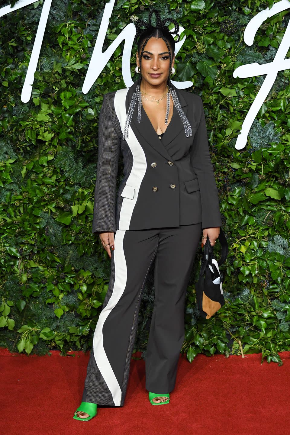 london, england   november 29 priya ahluwalia attends the fashion awards 2021 at the royal albert hall on november 29, 2021 in london, england photo by stephane cardinale   corbiscorbis via getty images