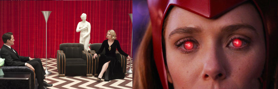 The Red Room in Twin Peaks, juxtaposed with the red power of the Scarlet Witch. 