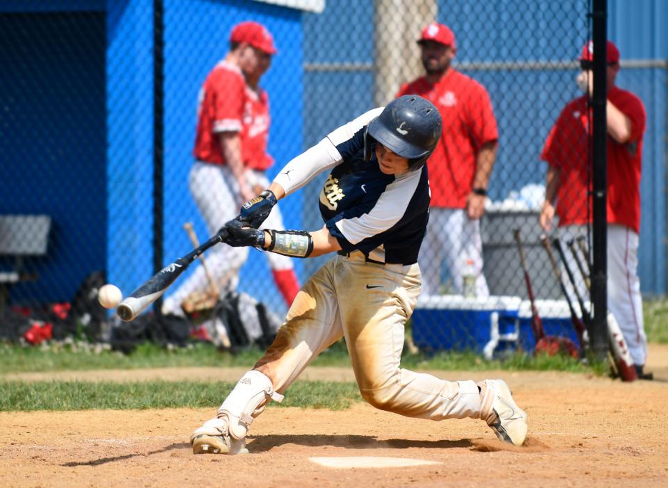 Holy Spirit's Tyler Gross (44) at bat during Wednesday's playoff game against St. Joseph Academy. The Spartans defeated St. Joseph 8-5 in Hammonton. June 1, 2022.