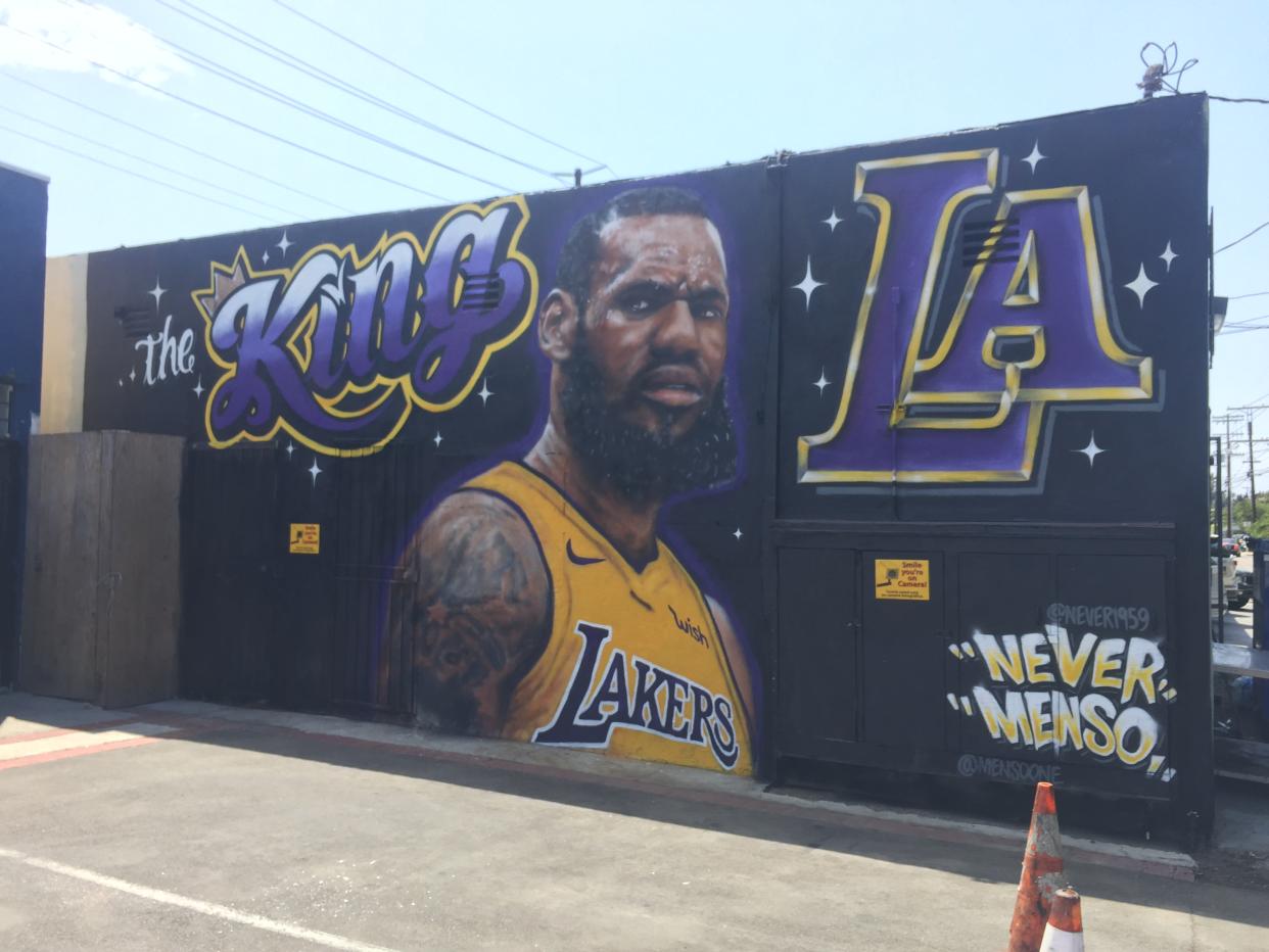 The new mural at precisely 2:48 p.m. on Sunday, July 8. (Yahoo Sports)
