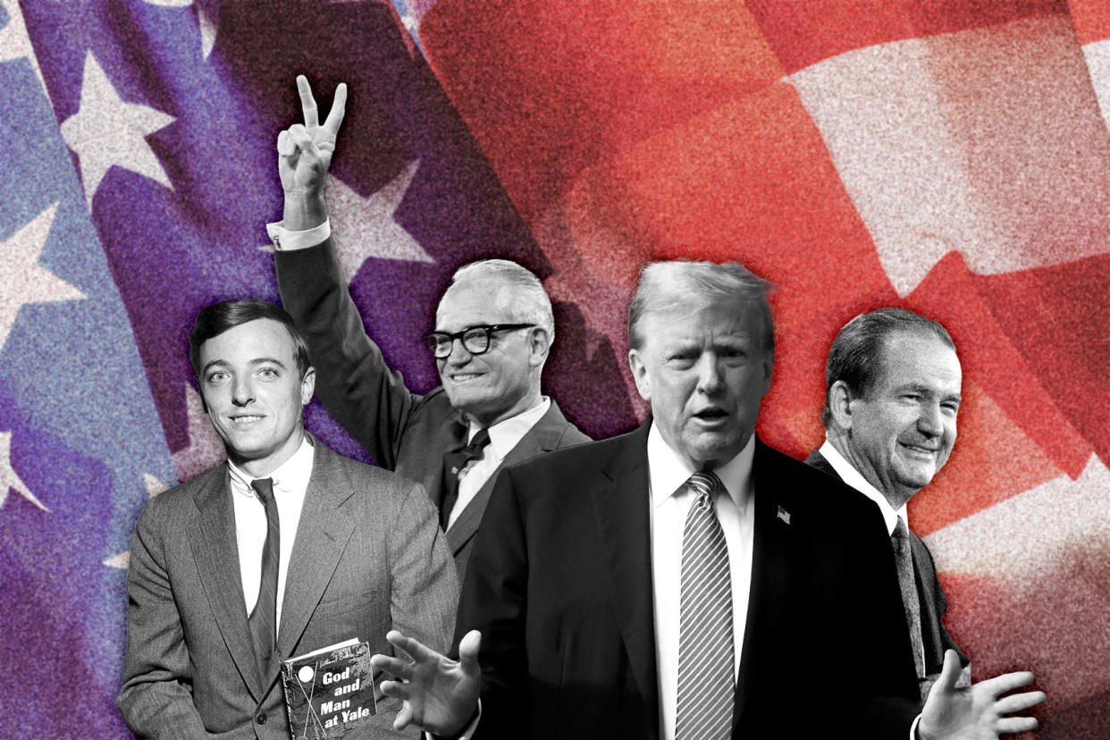 William Buckley Barry Goldwater Pat Buchanan Donald Trump Photo illustration by Salon/Getty Images