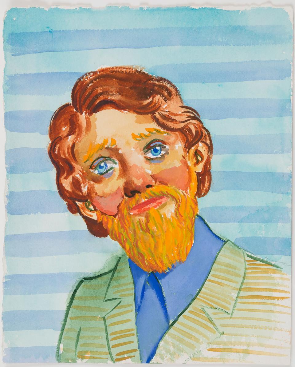 John Currin, Untitled, 1994. Gouache on paper, 13 1/2 x 11 1/2 in.