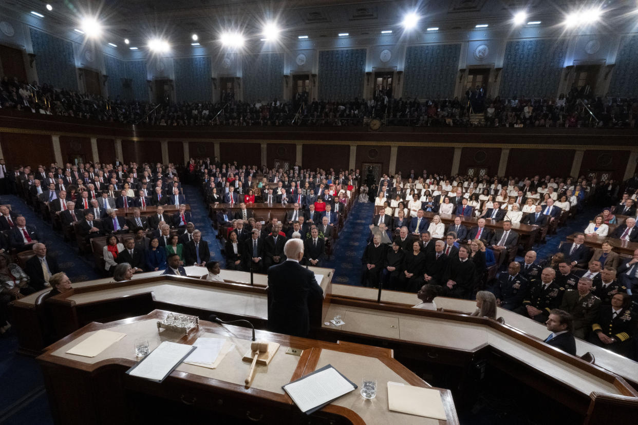 Biden delivers the State of the Union address before a joint session of Congress.