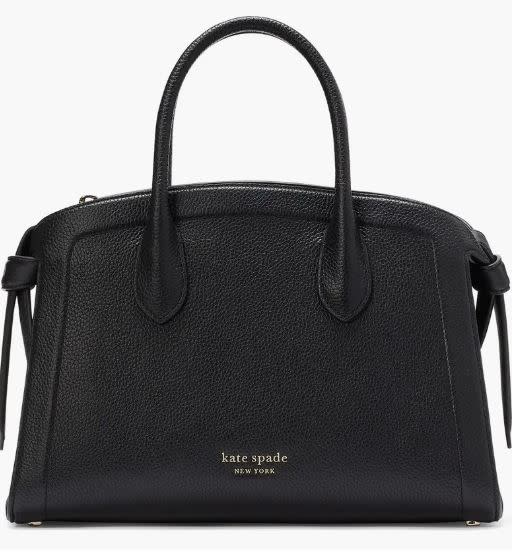 kate spade new york medium knott pebbled leather satchel