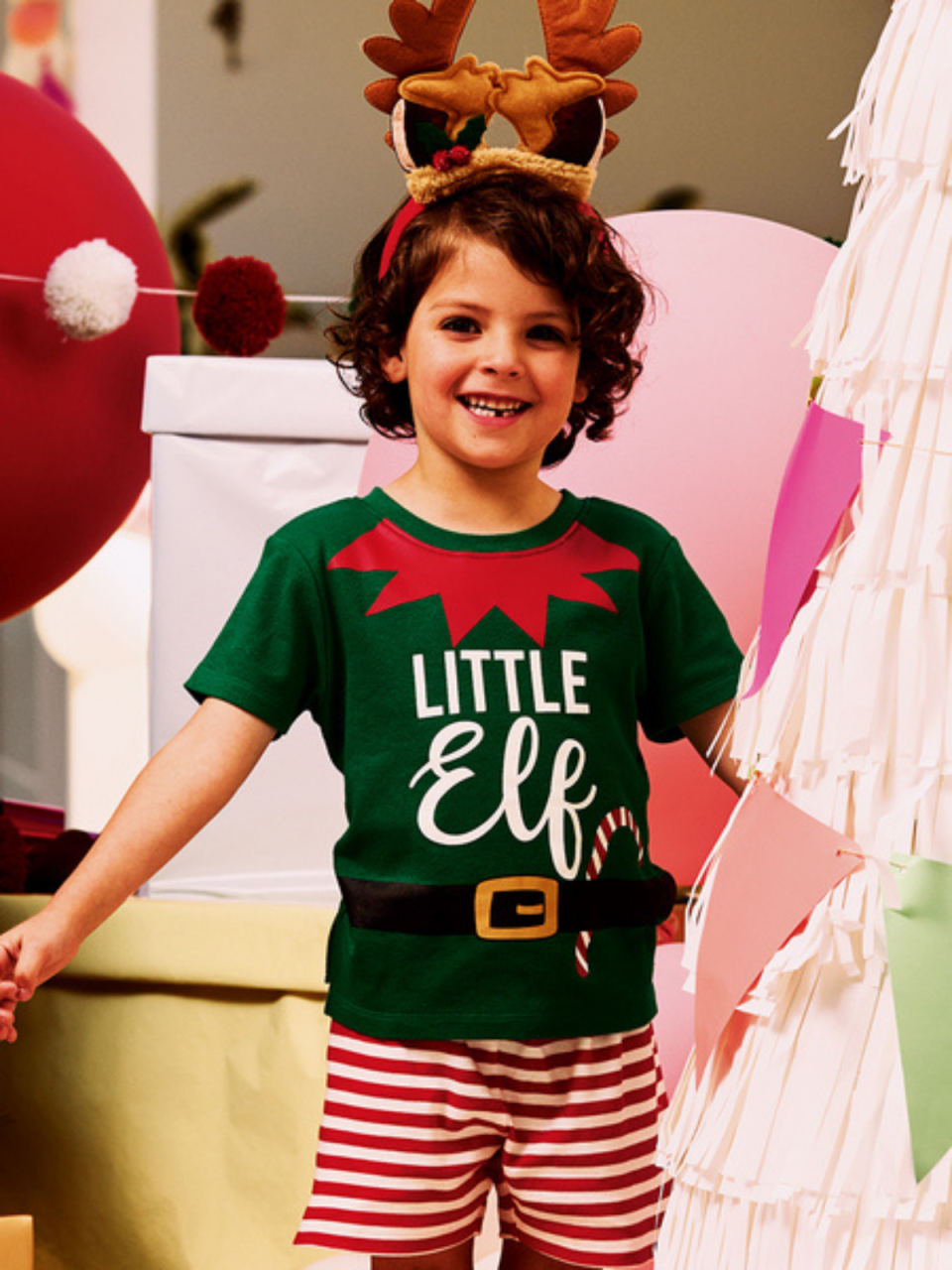 Little boy wearing CHRISTMAS ELF PYJAMA SET from Best&Less