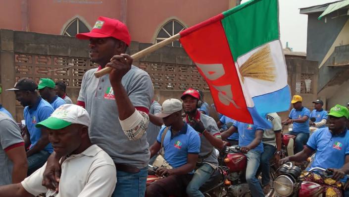 Members of Nigeria's APC in a motorcycle procession