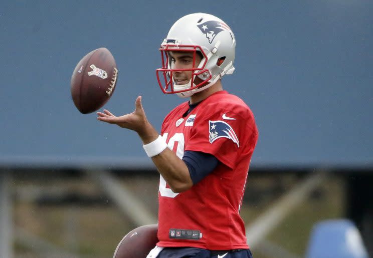 Jimmy Garoppolo could be traded this offseason. (AP)