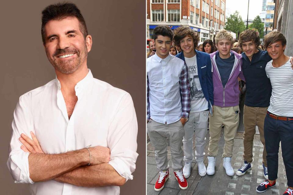 <p>Sami Drasin/NBC via Getty, Neil Mockford/FilmMagic</p> Simon Cowell (left); One Direction members (from left) Zayn Malik, Harry Styles, Niall Horan, Liam Payne and Louis Tomlinson