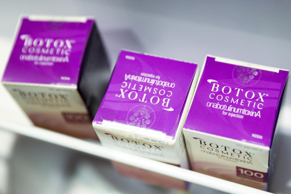 Boxes of Botox, owned by AbbVie, are seen in a clinic in Manhattan, New York, U.S., December 8, 2021. REUTERS/Andrew Kelly