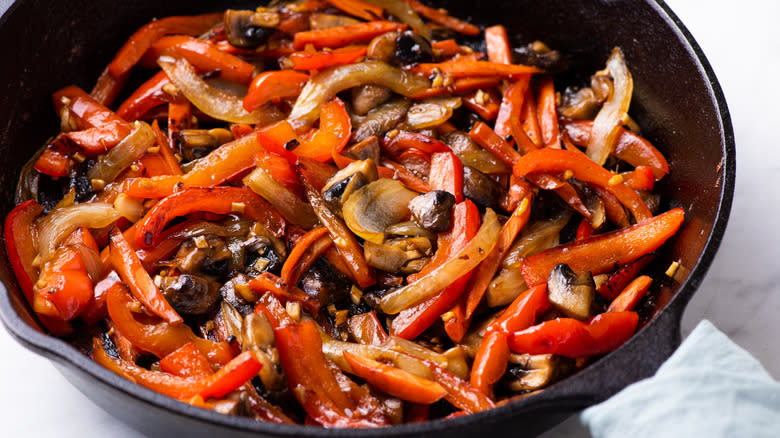 stir-fried vegetables in skillet