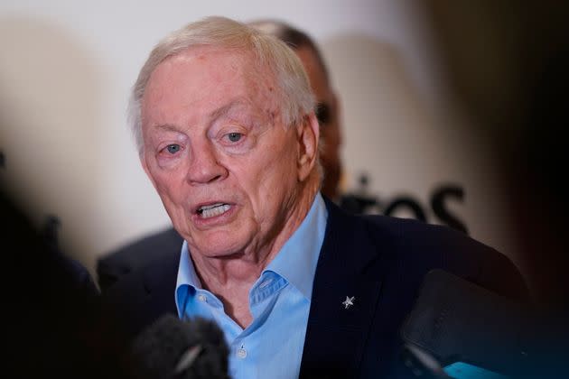 Dallas Cowboys team owner Jerry Jones, shown at an Aug. 26 news conference, is facing a sexual assault case in which the team itself is accused of being 