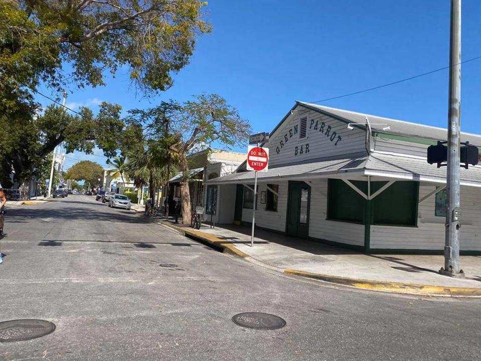 The Green Parrot typically draws a crowd. It sat empty and shuttered on March 21, 2020.