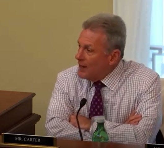U.S. Rep. Buddy Carter testifies before the House Natural Resources Committee in opposition of regulations to protect endangered North Atlantic right whales.