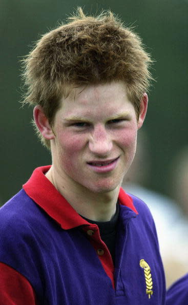 <div class="inline-image__caption"><p>Prince Harry grimaces during a polo match on June 18, 2003 in Windsor, England.</p></div> <div class="inline-image__credit">Anwar Hussein/Getty Images</div>