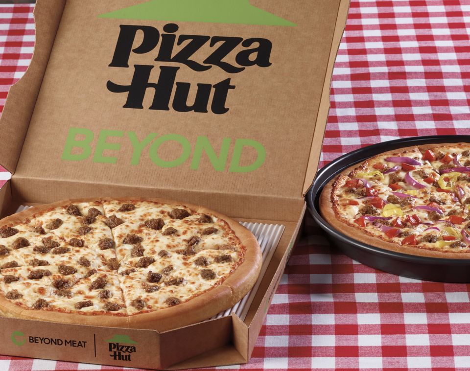 Beyond Meat's sausage is now on a Pizza Hut pizza. 