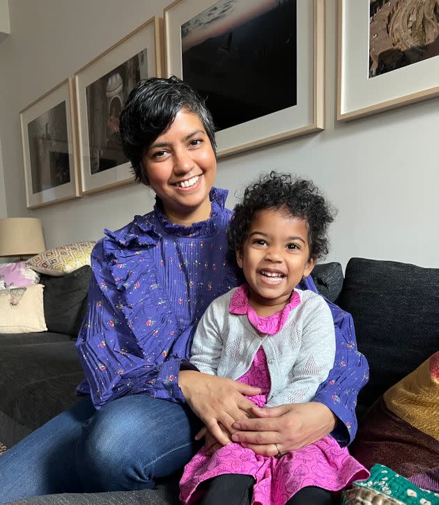 The author and her daughter in New York City.