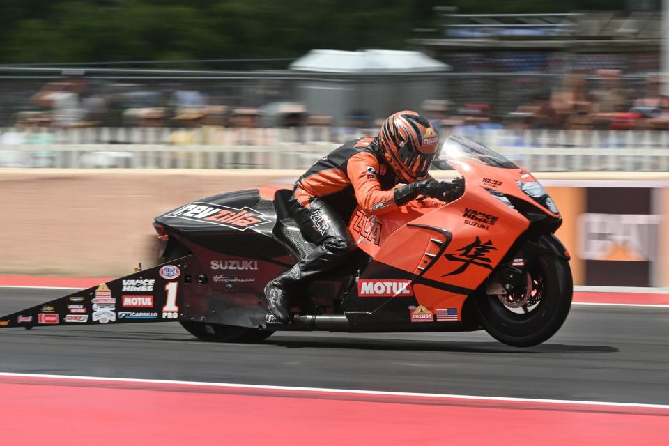 a person riding a motorcycle