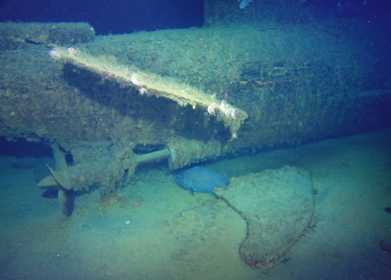 The wreckage of Australia’s first submarine HMAS AE1, pictured from aboard the research vessel Petrel