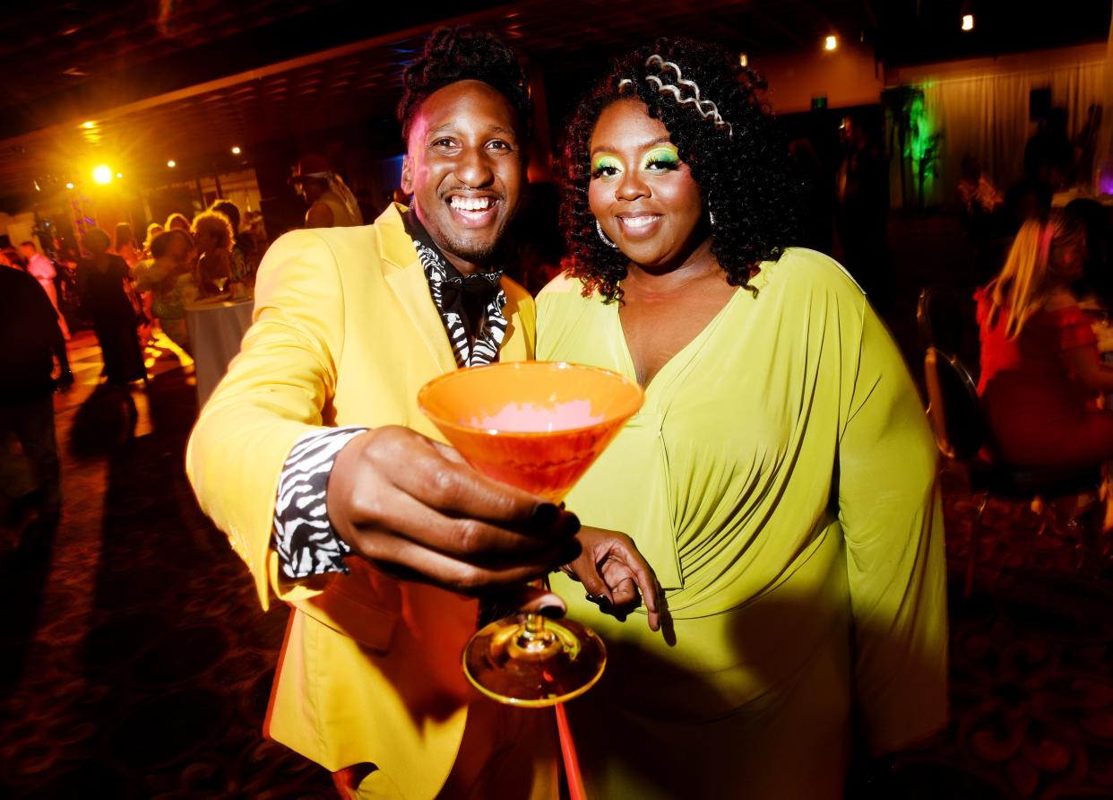Executive Director at Bossier Arts Council Brit Pope (right) and GoDj Yoshi during the 13th annual ARTini fundraiser for the Bossier Arts Council Saturday evening, June 10, 2023, at the Louisiana Downs.  