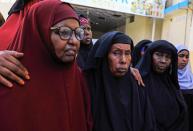 Women whose sons are missing are seen during a Reuters interview in Mogadishu