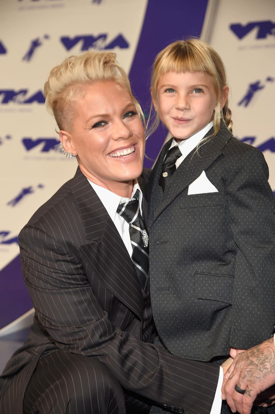 Pink with her six-year-old daughter, Willow, at this year's VMAs. Source: Getty