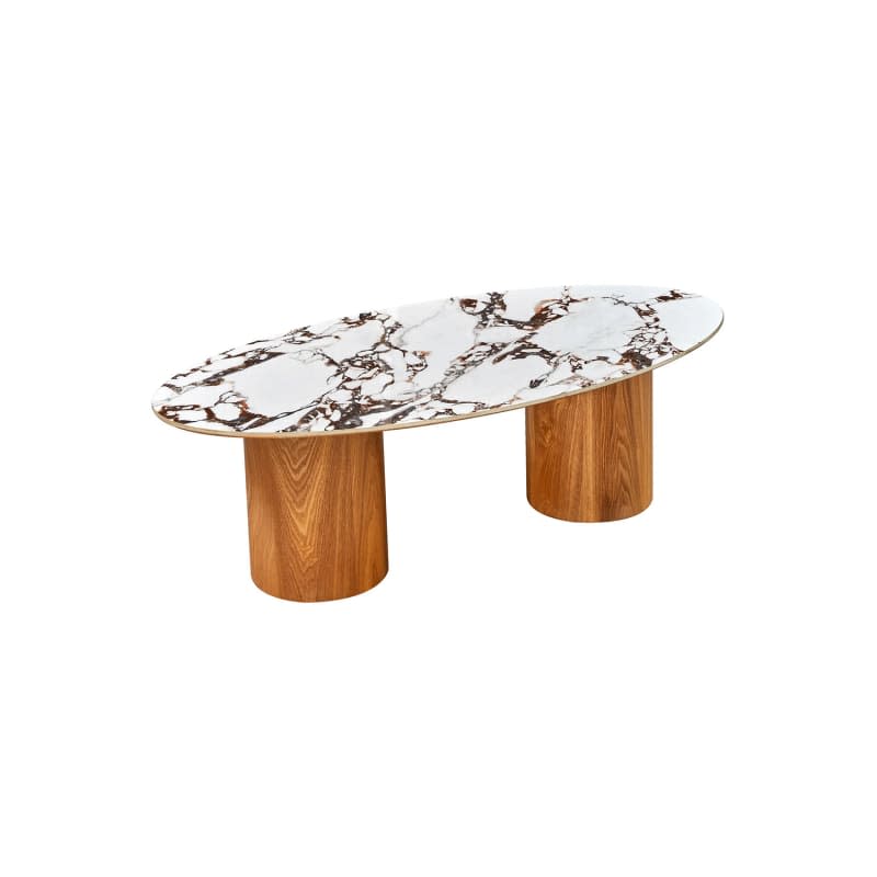 Tov Tamara Marble Ceramic Oval Coffee Table