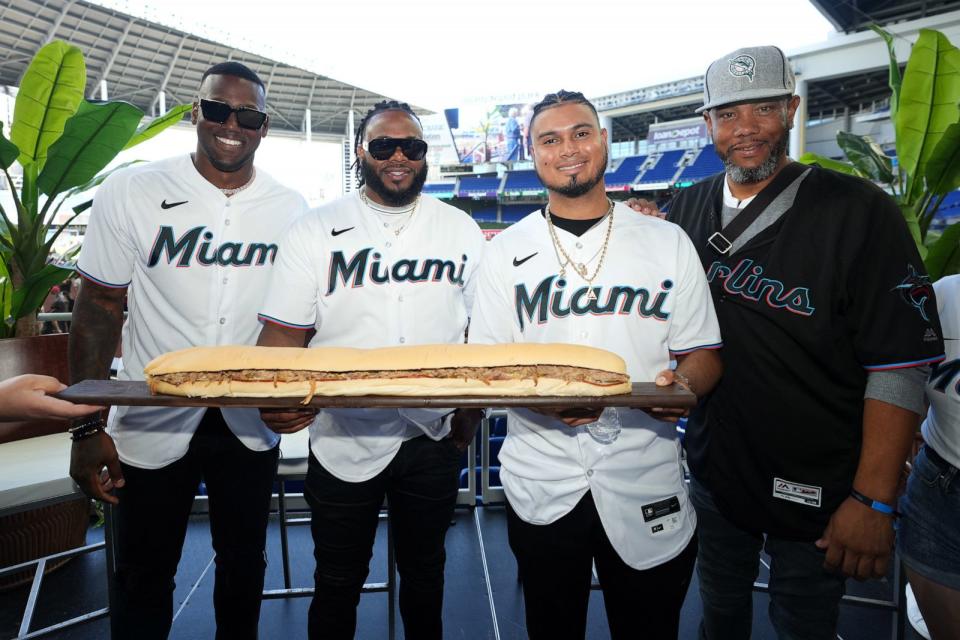 The oversized Cubano served at Marlins Fanfest at loanDepot park. (Jasen Vinlove/Miami Marlins)