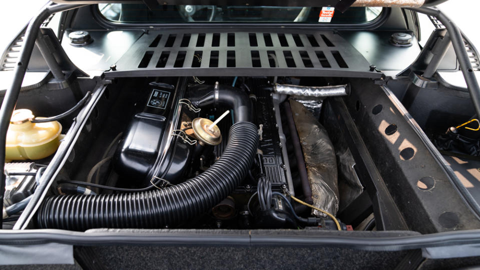 The 273 hp, 3.5-liter twin-cam inline-six engine inside a 1980 BMW M1.