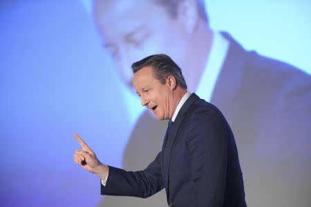 Britain's Prime Minister, David Cameron, addresses the Conservative Spring Forum in central London, Britain April 9, 2016. REUTERS/Kerry Davies/Pool