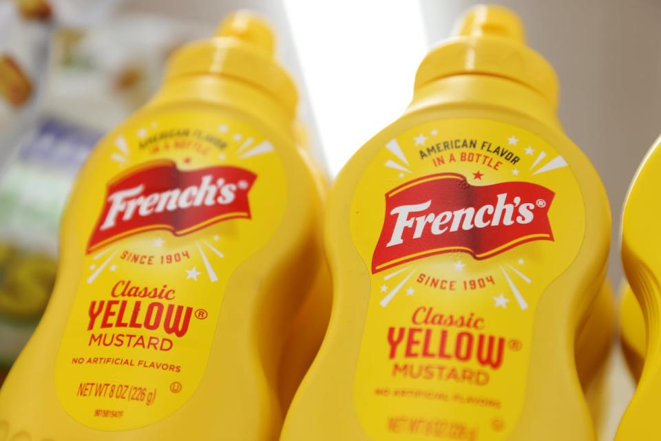 French's Classic Yellow Mustard, a brand of McCormick & Company, is seen on display in a store in Manhattan, New York City, U.S., March 29, 2022. 