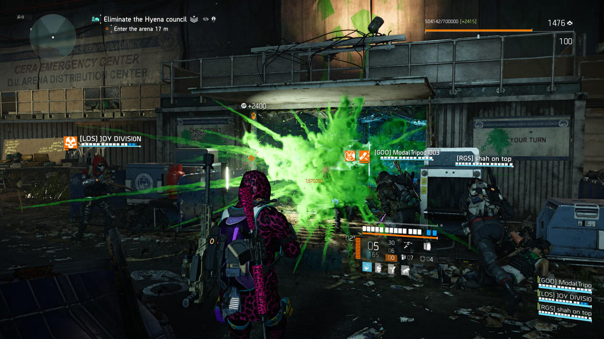  The cloud and explosion from enemies in the Reanimated Global Event in The Division 2. 