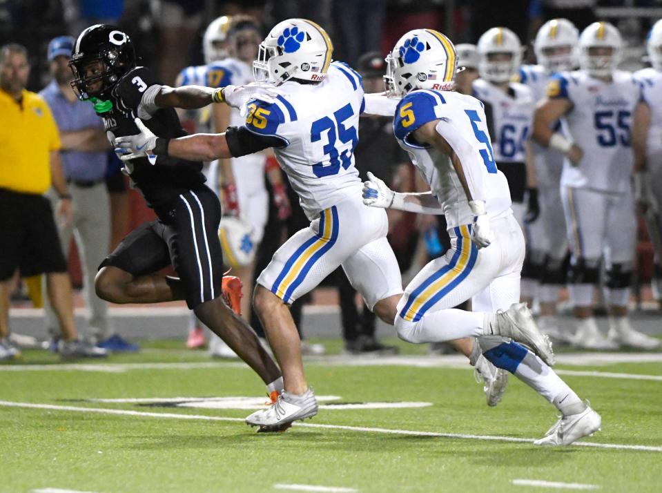 Lubbock-Cooper's Michael Dever runs with the ball against Frenship in a non-district football game, Friday, Sept. 20, 2024, at Pirate Stadium in Woodrow.