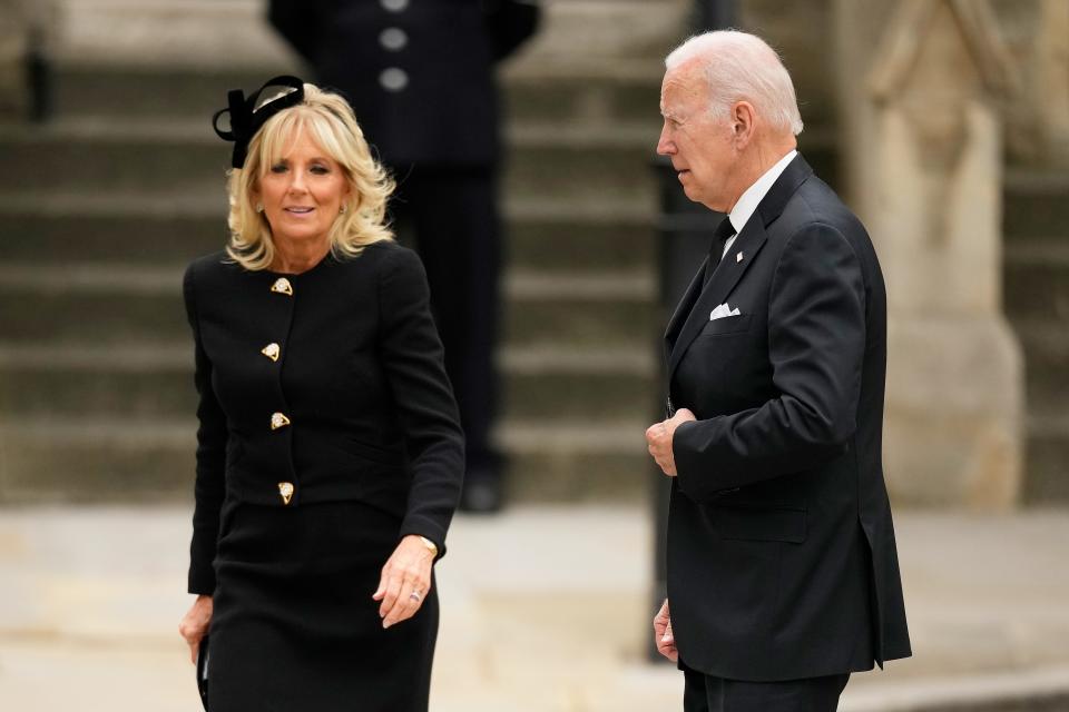 joe and jill biden at queen funeral