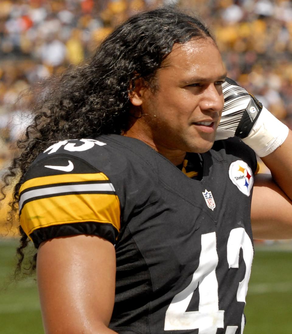 Closeup of Troy Polamalu