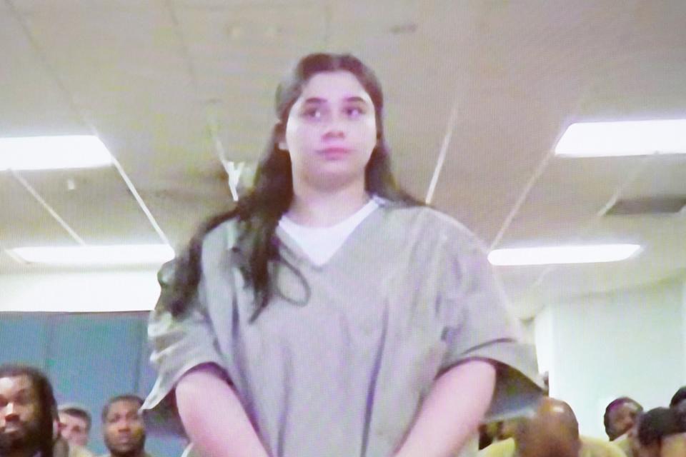 Hanan Ahmad Al Jabouli, 19, of Hilliard, appeared Friday, Oct. 6, 2023, in Franklin County Common Pleas Court via video link from the county jail. Al Jabouli was arraigned on charges including aggravated murder for helping her mother dispose of her newborn baby brother in a trash bag on Sept. 20, which she admitted to according to prosecutors. Magistrate Mark Petrucci set Al Jabouli's bond at $1 million and bond for her mother, Alkelezli Basma Abdul Karim, 36, at $1 million.