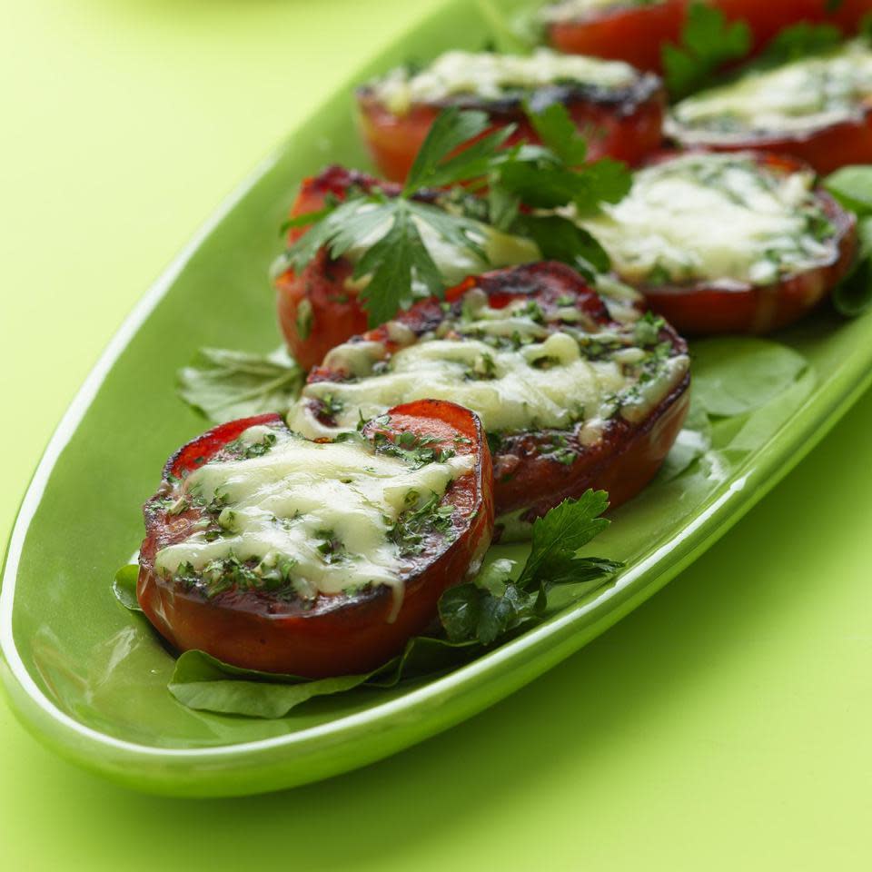 Skillet-Seared Tomatoes with Melted Gruyere