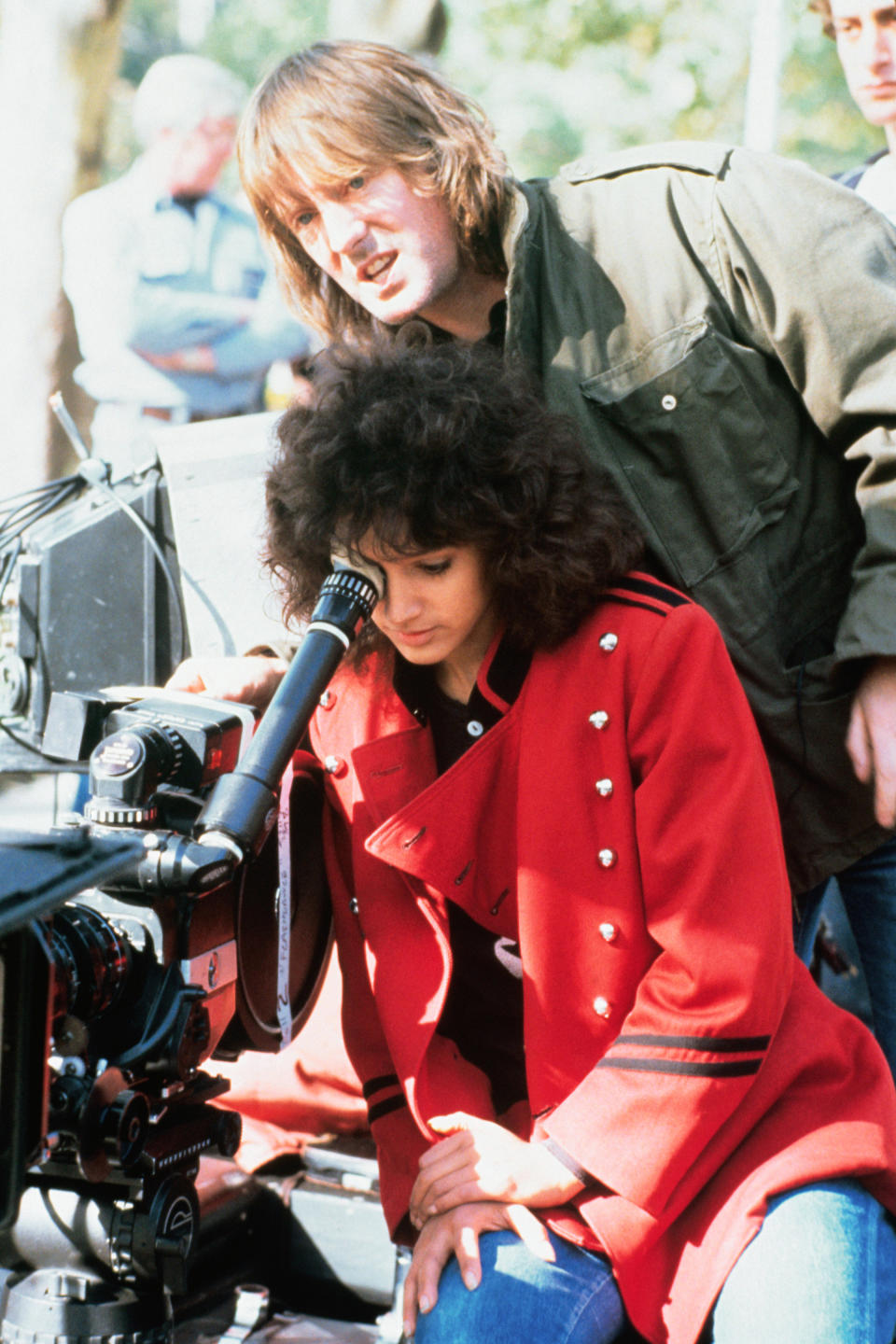 FLASHDANCE, Jennifer Beals, director Adrian Lyne on set, 1983, (c) Paramount/courtesy Everett Collection