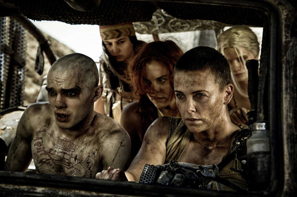 Nicholas Hoult and Charlize Theron in Mad Max Fury Road (2015). - Credit: Warner Bros/Everett Collection