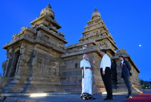 The summit was held in the southern Indian town of Mahabalipuram, home to a group of 7th and 8th century monuments and carvings which are a UNESCO World Heritage site