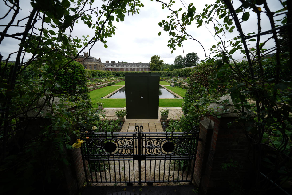 A view of the Sunken Garden at Kensington Palace, London, the former home of Diana, Princess of Wales, where her sons, the Duke of Cambridge and the Duke of Sussex, will put their differences aside when they unveil a statue in her memory on what would have been her 60th birthday. Picture date: Wednesday June 30, 2021. (Photo by Aaron Chown/PA Images via Getty Images)