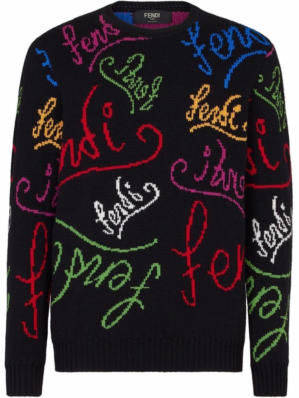 Fendi Intarsia Logo Sweater