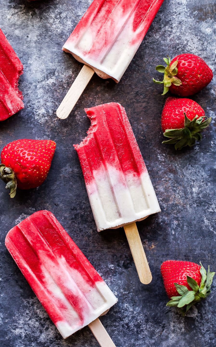 Vegan Strawberries and Cream Ice Pops