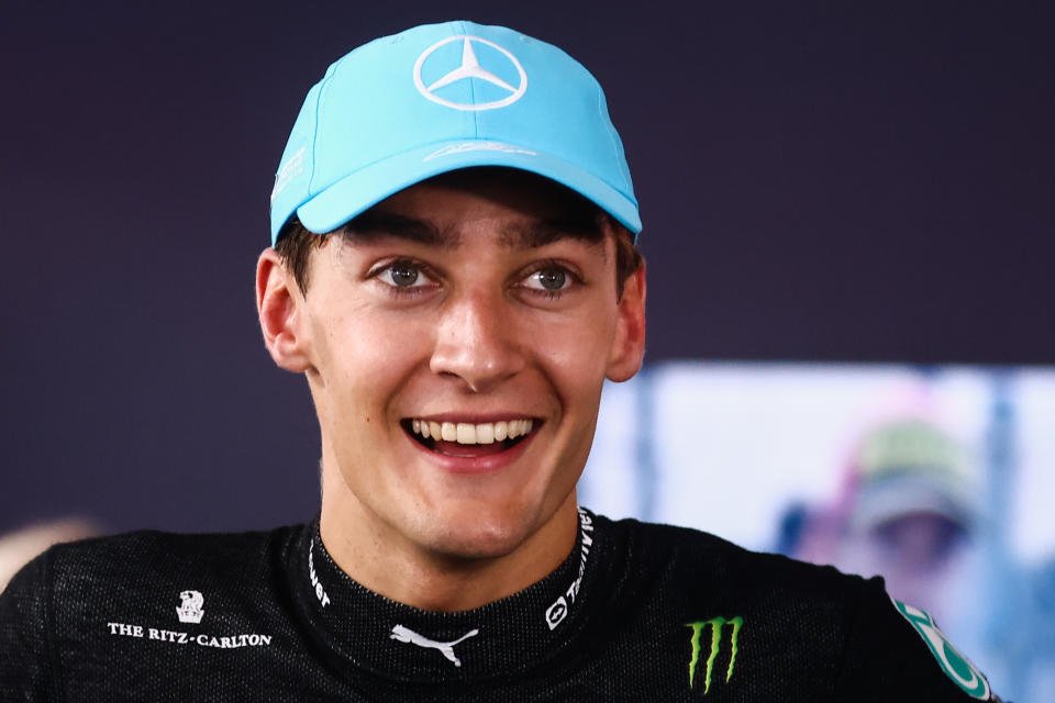 George Russell of Mercedes is seen after the F1 Grand Prix of Italy at Autodromo Nazionale Monza on September 3, 2023 in Monza, Italy.  (Photo by Beata Zawrzel/NurPhoto via Getty Images)