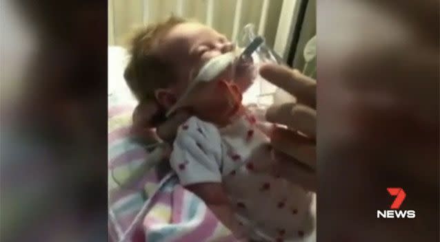 Little Heidi's battle with whooping cough. Source: 7News