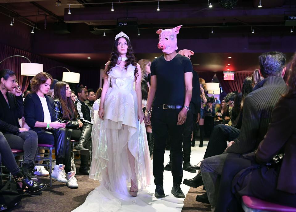 A model during the #MeToo fashion show