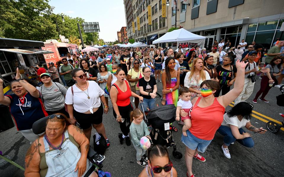 A large crowd turned out for Saturday's annual Worcester Pride Festival.