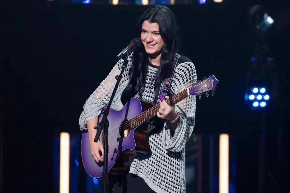 Mia Matthews performs during Hollywood Week on "American Idol."