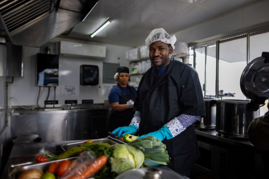 <em>Theslet Benoir and Clemene Bastien in their food truck (Courtesy of Institute for Justice) </em>